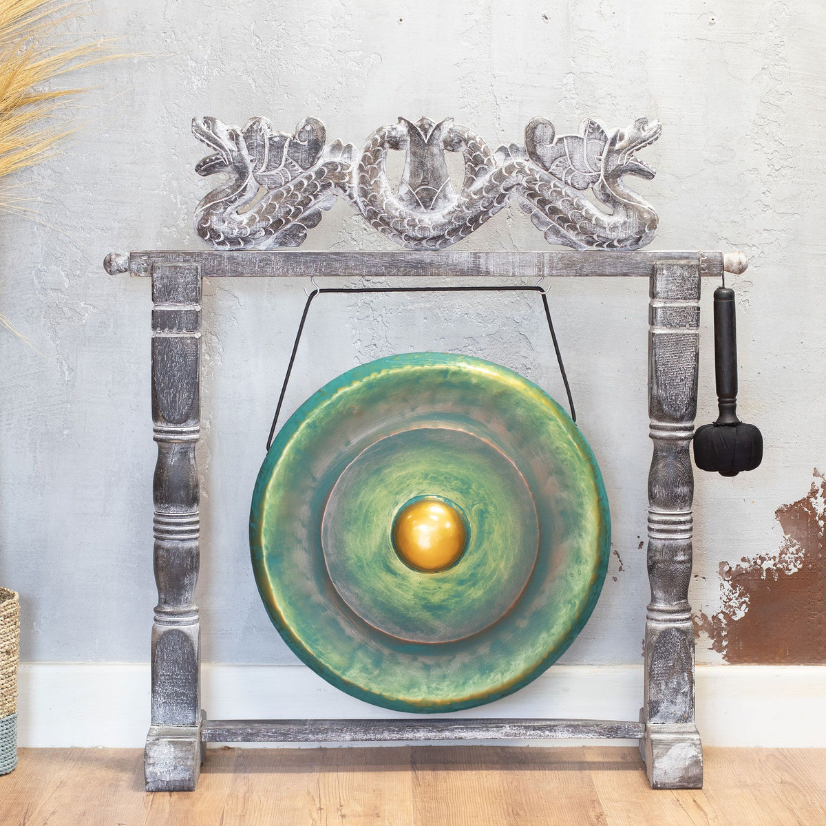 Medium Gong in Greenwash Stand - 50cm – view 4