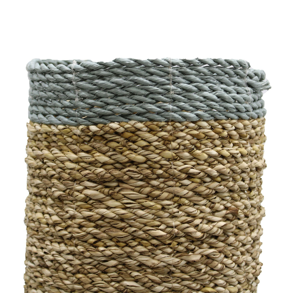 Seagrass and Grey Raffia Vase and Bin Set (2 Vases, 2 Bins) – view 5