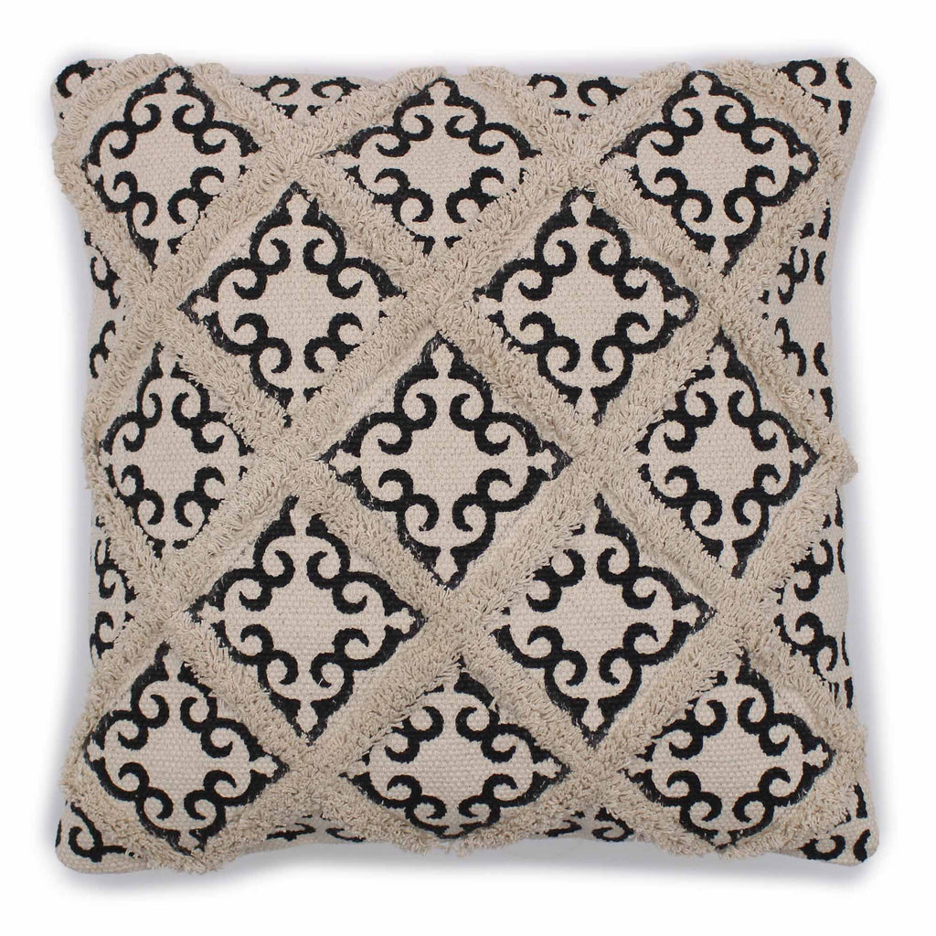 Criss-Cross and Print Cushion Cover, 45x45cm