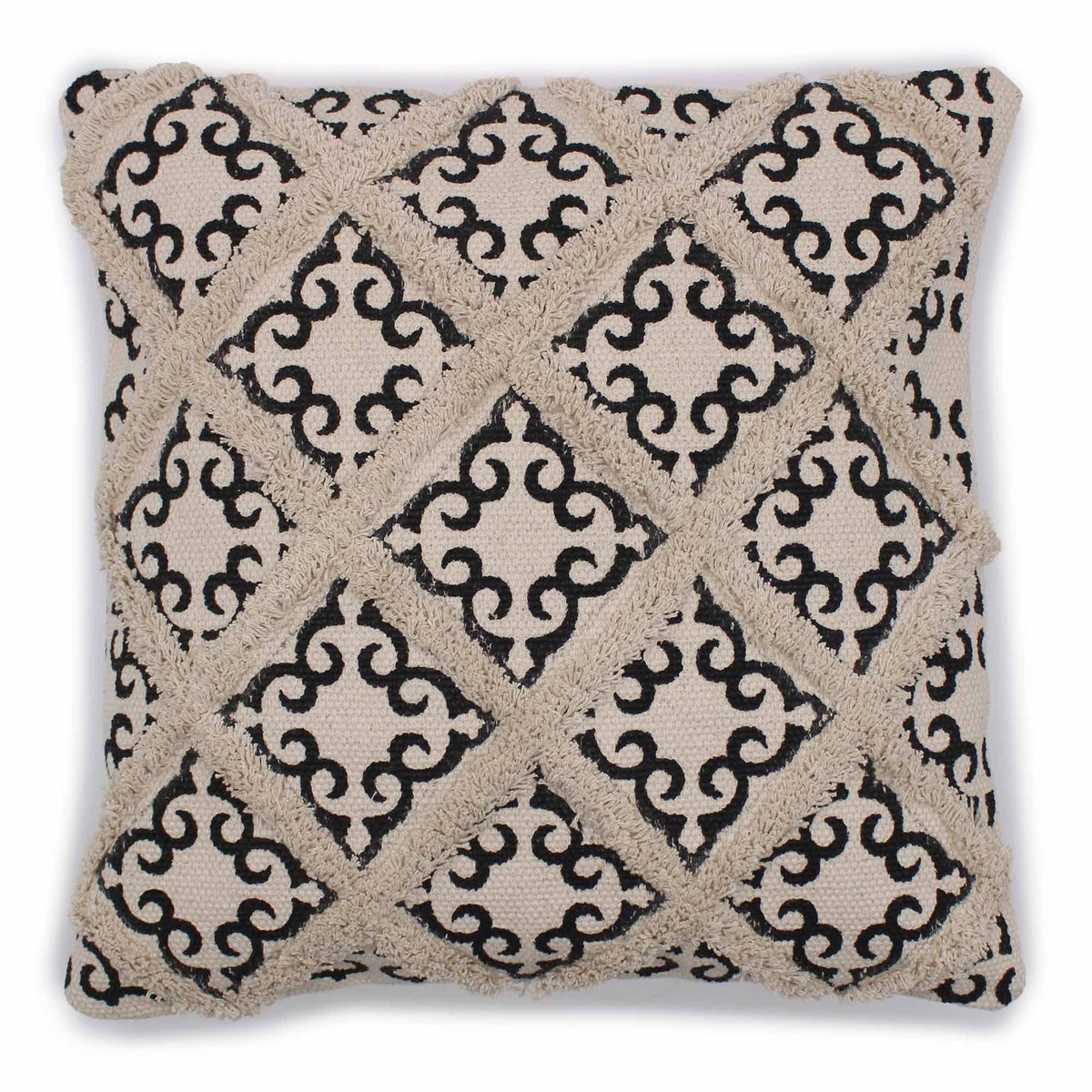 Criss-Cross and Print Cushion Cover, 45x45cm