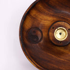 Yin & Yang Incense Stick & Cone Burner Disc - Mango Wood – view 3