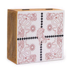 Enamelled Mango Wood Square Box 15x17.5x8cm - Alt Design – view 2