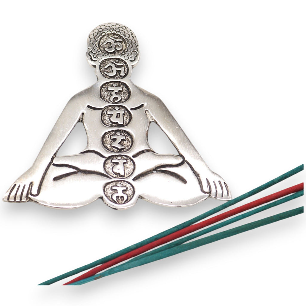 Polished Aluminium Seven Chakra Incense Holder 12cm – view 2