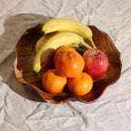 Smooth Round Teak Wood Fruit Bowl, 28cm – view 2