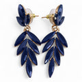 Nymph Royal Blue Long Drop Vintage Glass Earrings