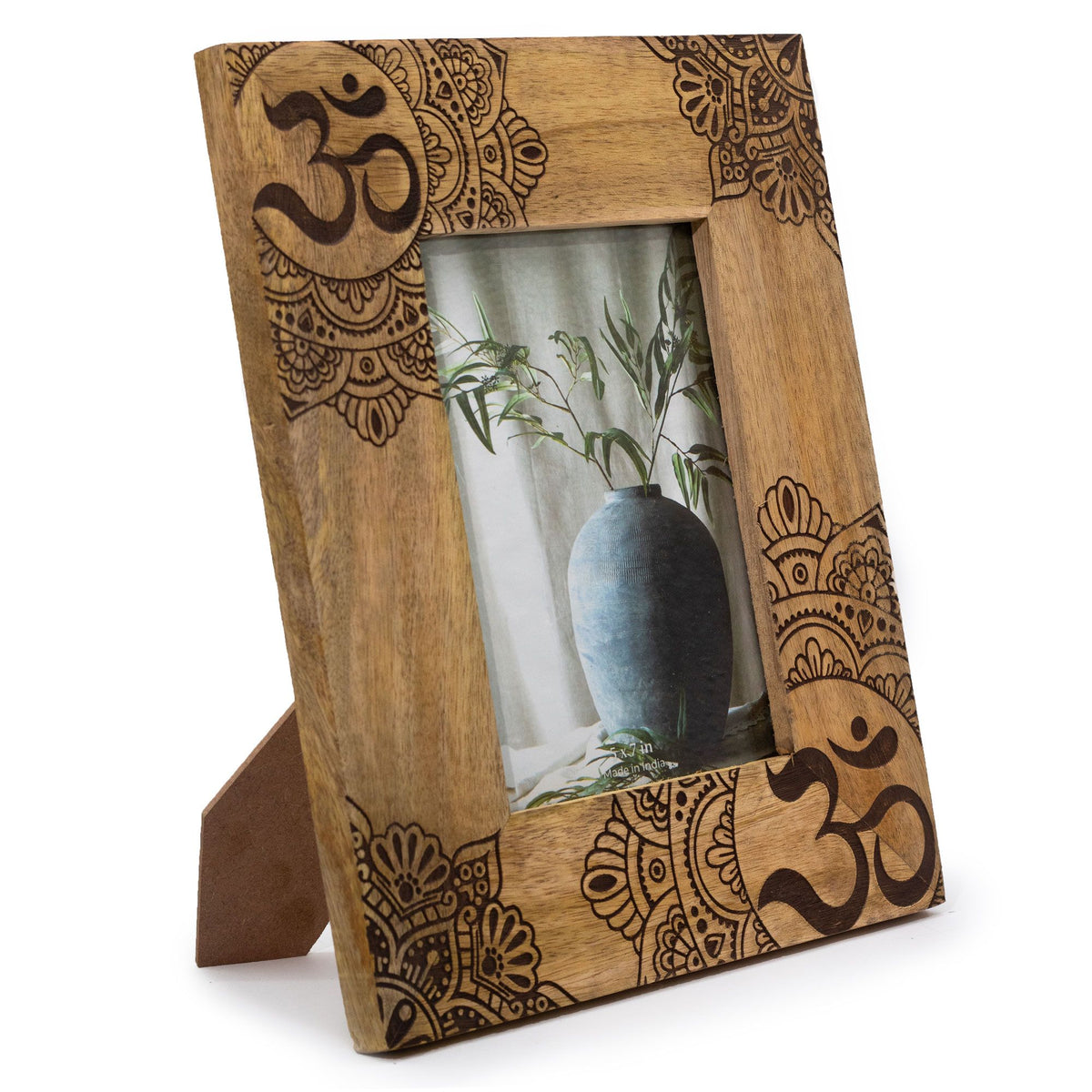 Large Mango Wood Picture Frame, Mandala, Black