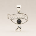 Eye of Cleopatra Iolite Pendant Necklace Silver Plated Cord