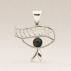 Eye of Cleopatra Iolite Pendant Necklace Silver Plated Cord