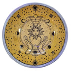 Triple Leg Enamelled Offering Plate - Hands and Sun – view 2