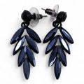 Nymph Jet Black Long Drop Glass Earrings