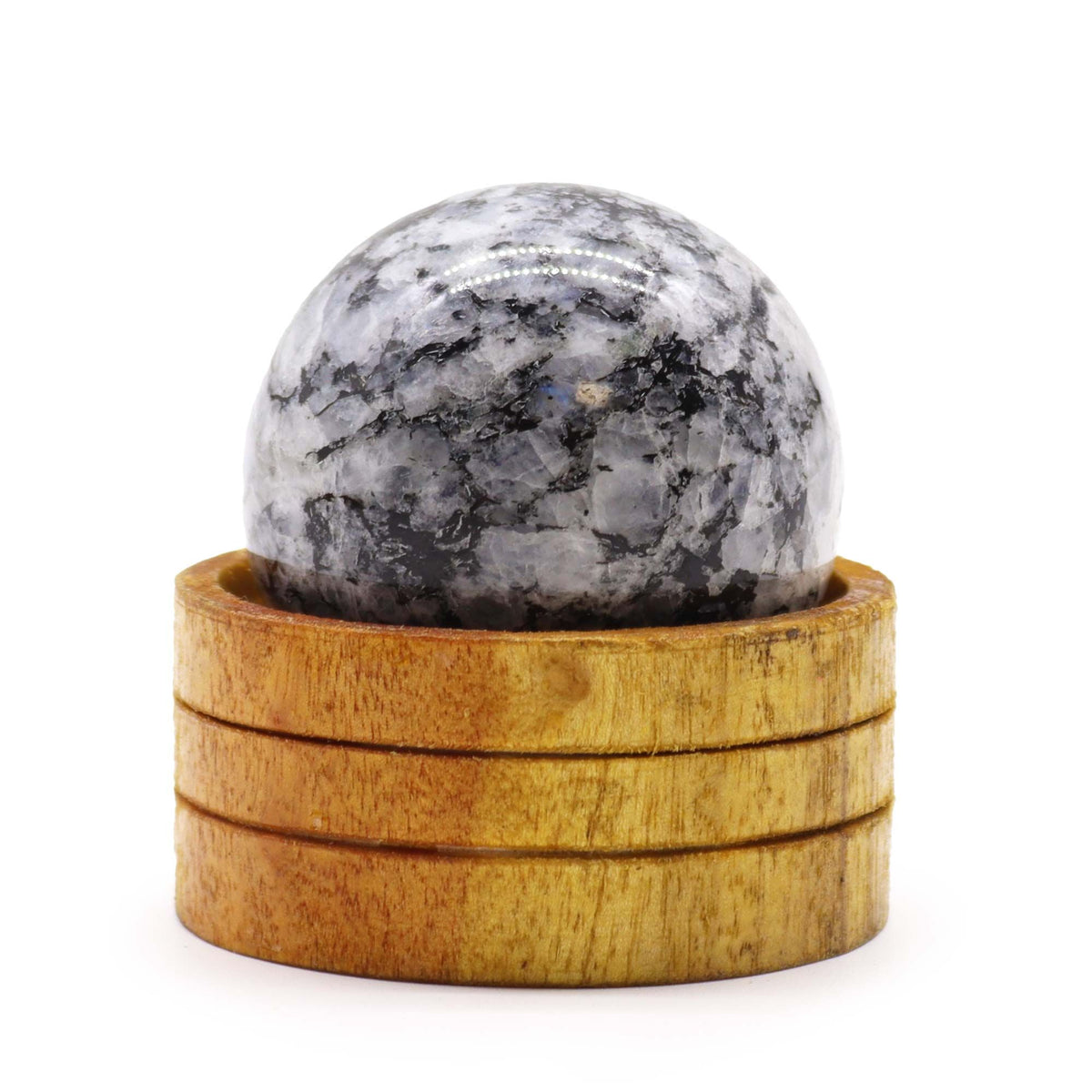Indian Moonstone Gemstone Sphere 50mm with Stand