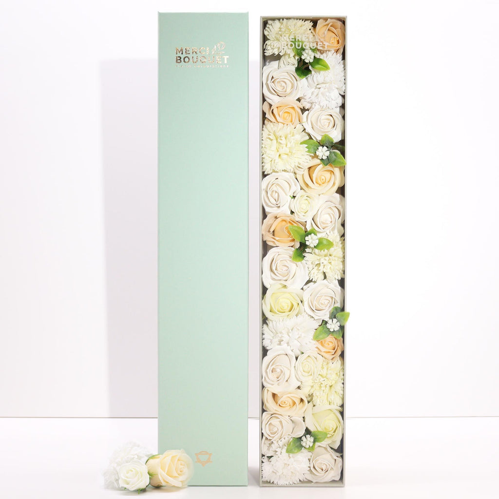 Extra Long Soap Flower Gift Box - Wedding White & Ivory – view 5