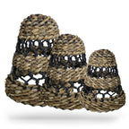 Banana Leaf & Black Raffia Lamp Shades, Set of 3 – view 4