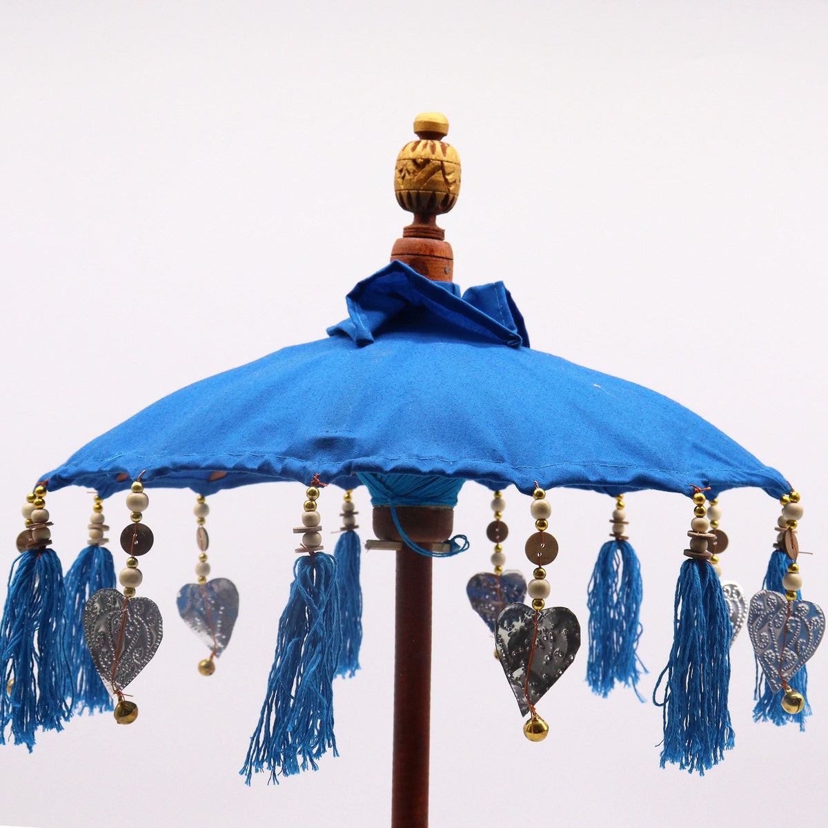 Bali Home Decor Parasol - Turquoise Cotton - 40 cm – view 7