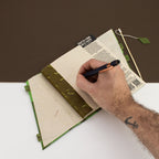 Lokta Bold Floral Notebook – Medium, Bamboo Lock – Moss Green – view 4