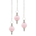 Rose Quartz Sphere Pendulum on Silver Chain