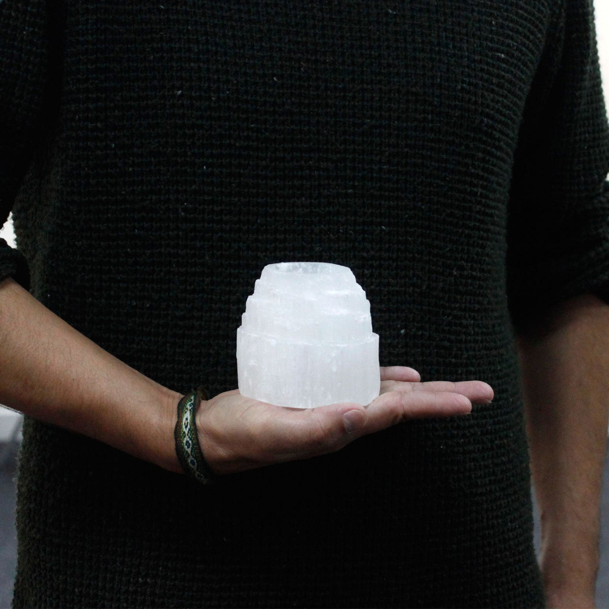 Selenite Mountain Top Candle Holder - 8 cm – view 5