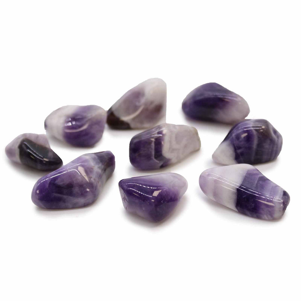 Pack of 24 Medium Tumble Stones - Banded Amethyst