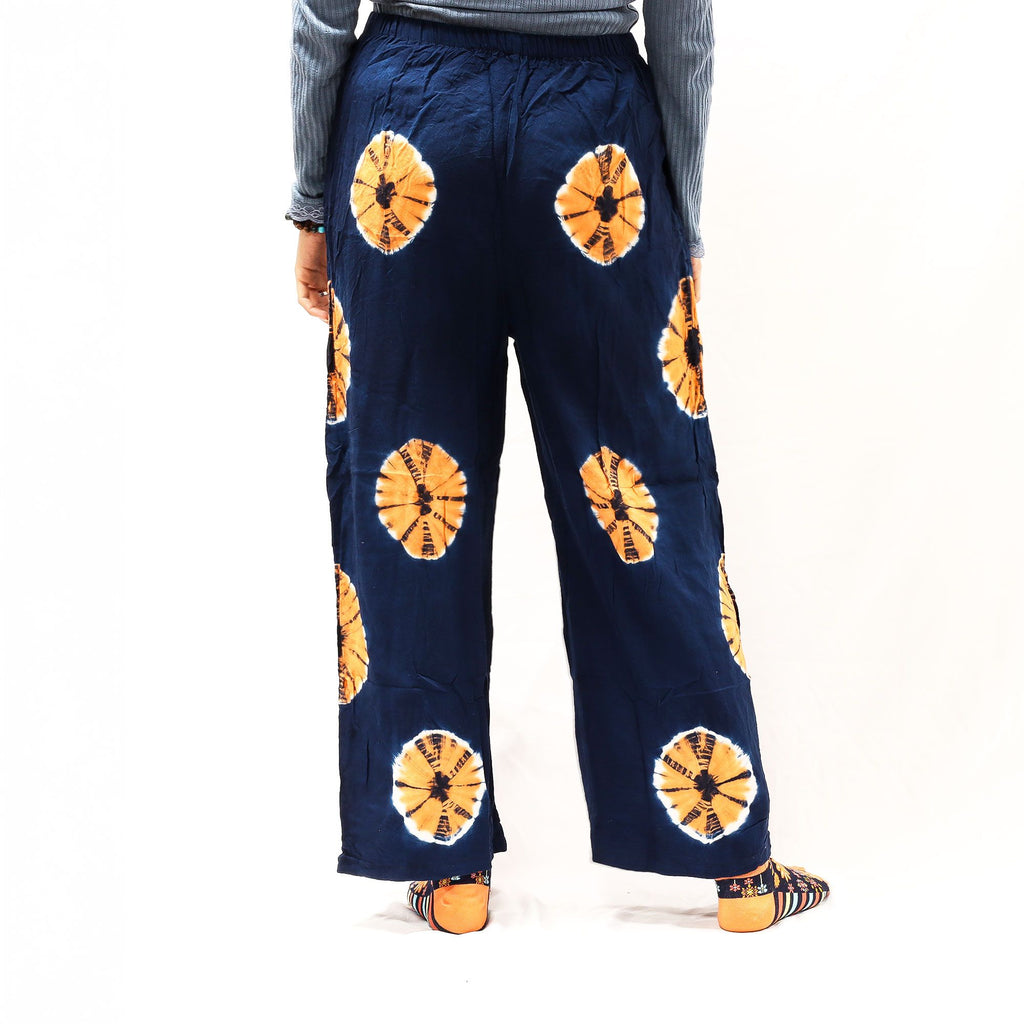 Japanese Style Lounge Pants - Navy and Orange - M – view 8