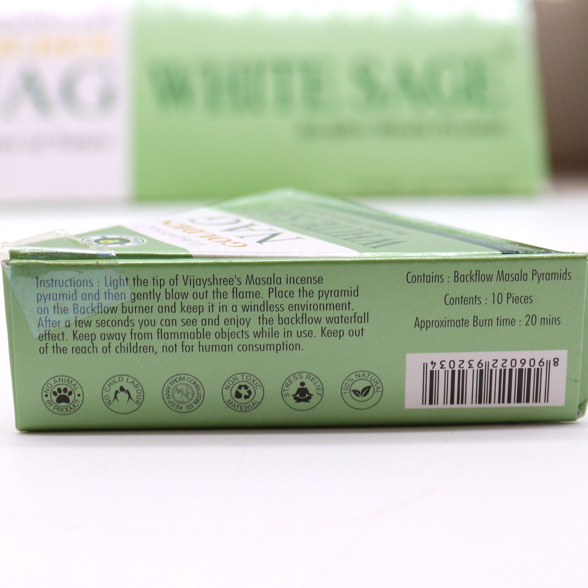 Jumbo Golden Nag White Sage Backflow Incense Cones, 10pk – view 5