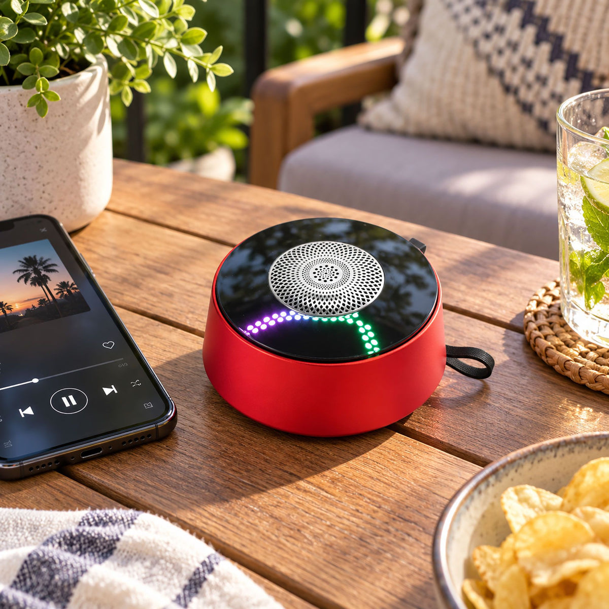 Red Mandala LED Mini Bluetooth Speaker – view 6