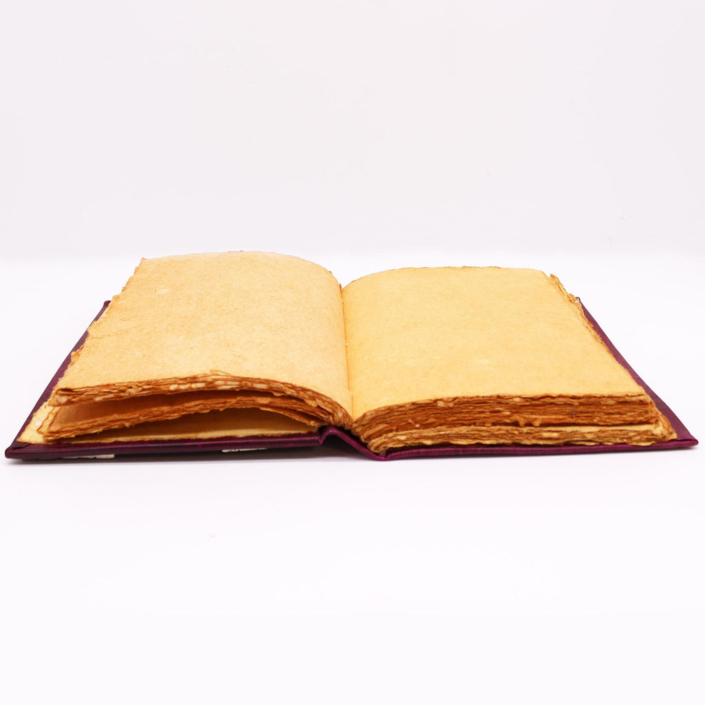 Hefty Red Tan Leather Book, Zinc Hamsa – 18x26 cm – view 4