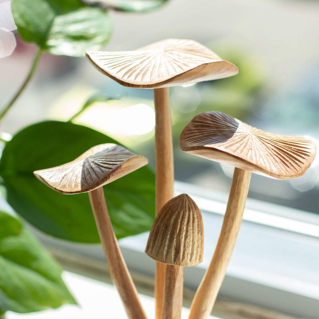 Parasite Wood Carving - Set of 4 Tall Mushrooms – view 4