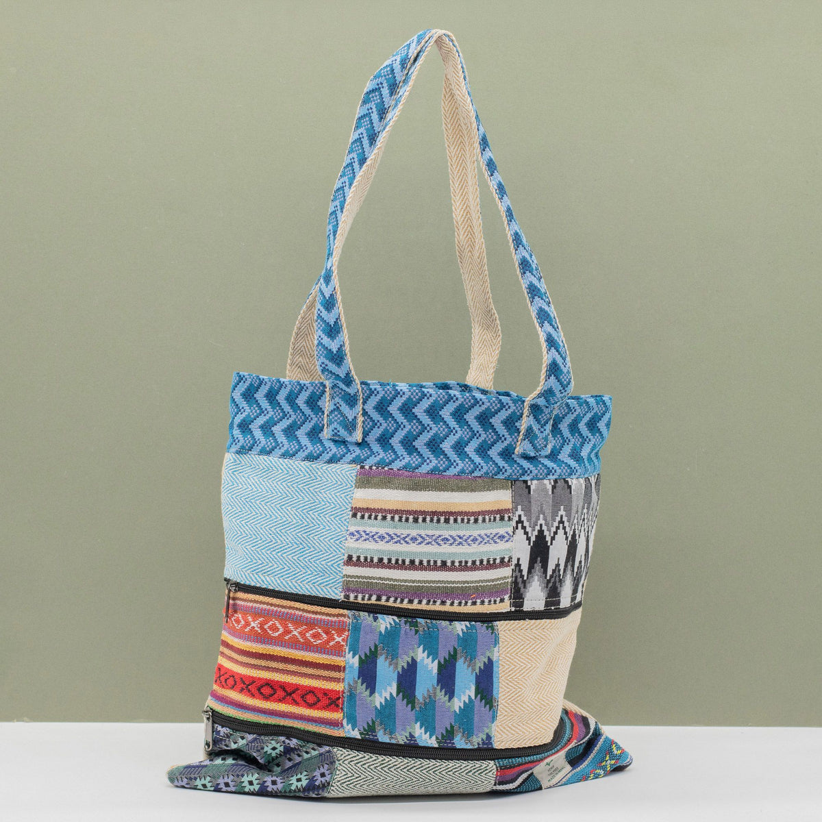 Patchwork Kathmandu Tote Bag - Dhaka Design (37x38cm) – view 4