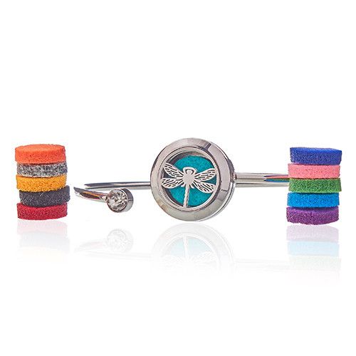Dragonfly Aromatherapy Diffuser Crystal Bracelet Stainless Steel – view 3