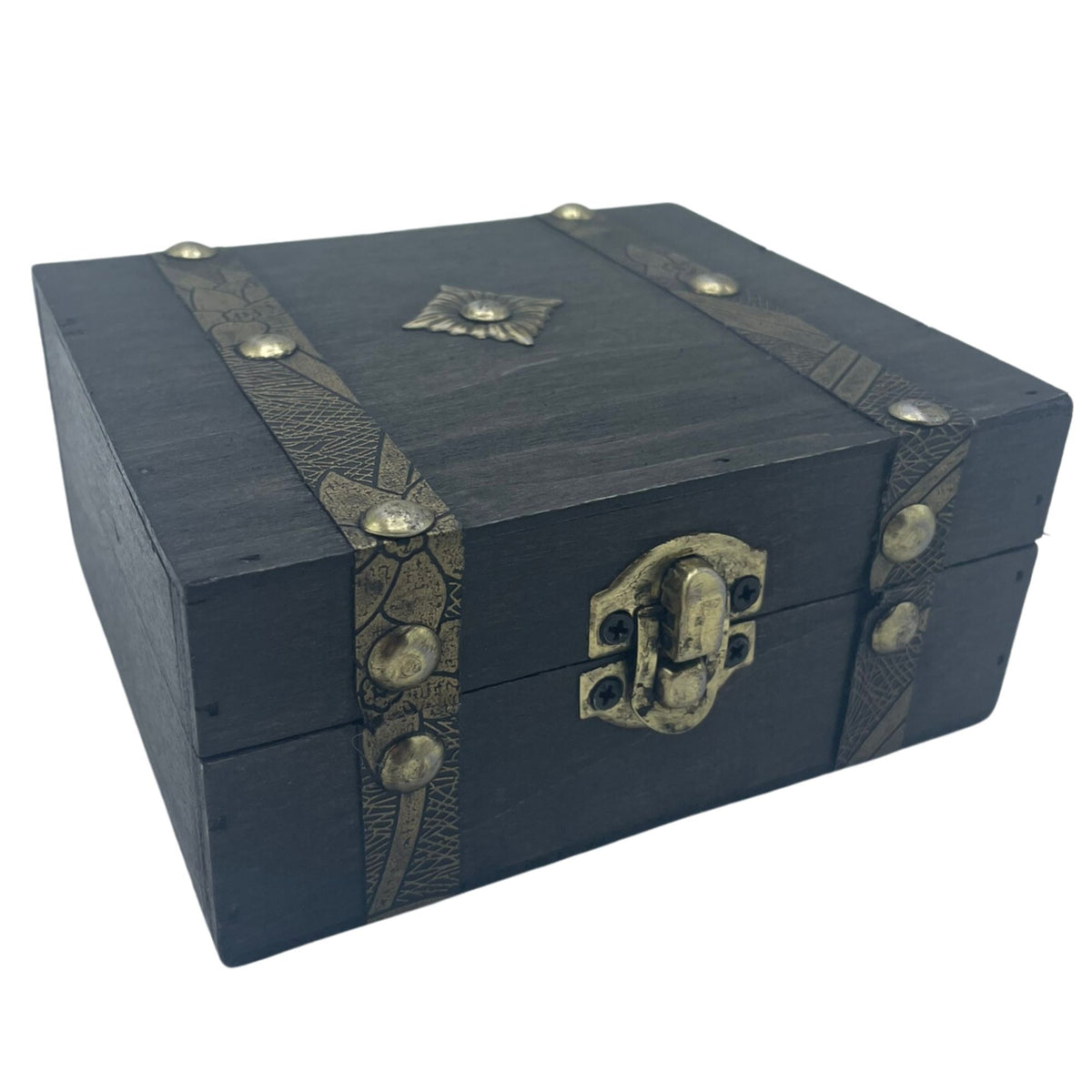 Grey Square Tea Chest, Vintage Style