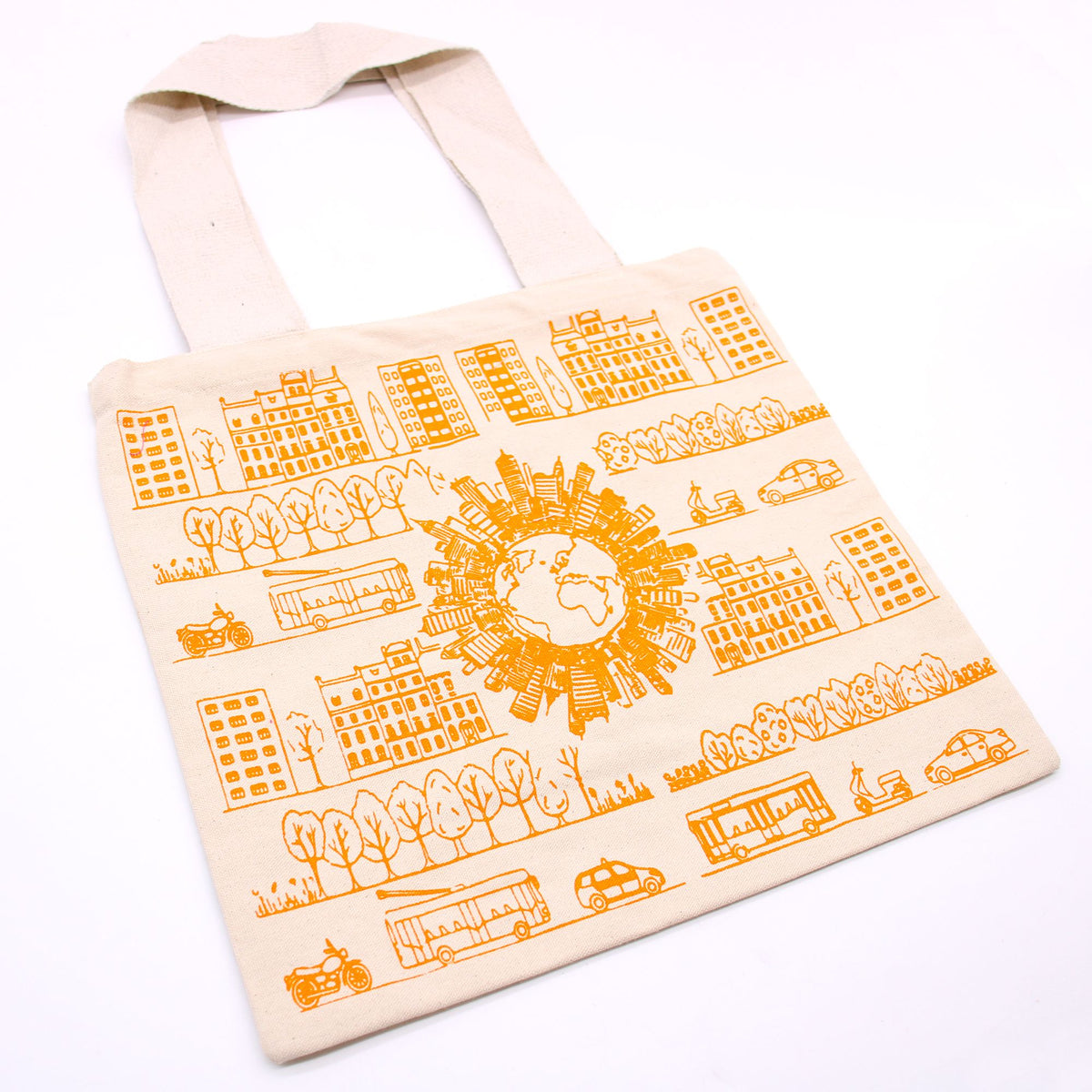 Big Cotton Shopping Bag 38x42cm City Life Print