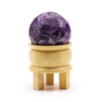 Faceted Amethyst Healing Ball with Wooden Stand – view 3