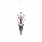 Veilwalker Angel Pendulum - Labradorite & Amethyst
