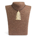 Festive Fir Real Leaf Necklace - Gold