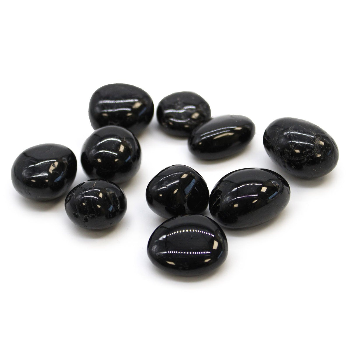 Pack of 24 Large Black Tourmaline Tumble Stones