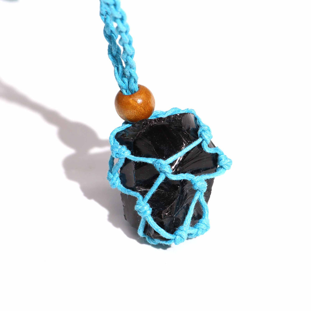 Waxed Cotton Necklace Cord 45cm - Blue – view 2