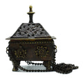 Brass Tibetan Hanging Incense Burner - Eight Symbols Square