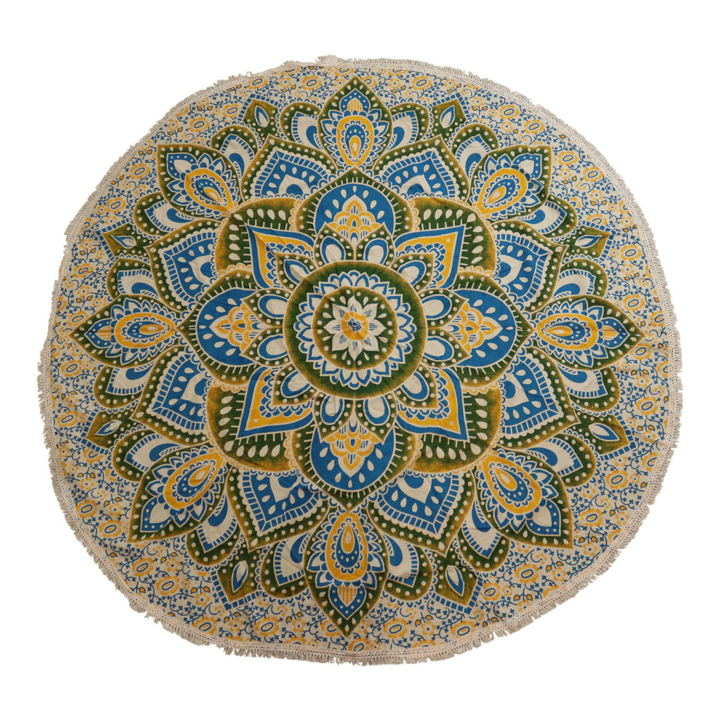 Large Mandala Roundy Art (180cm) - Yellow & Blue – view 4