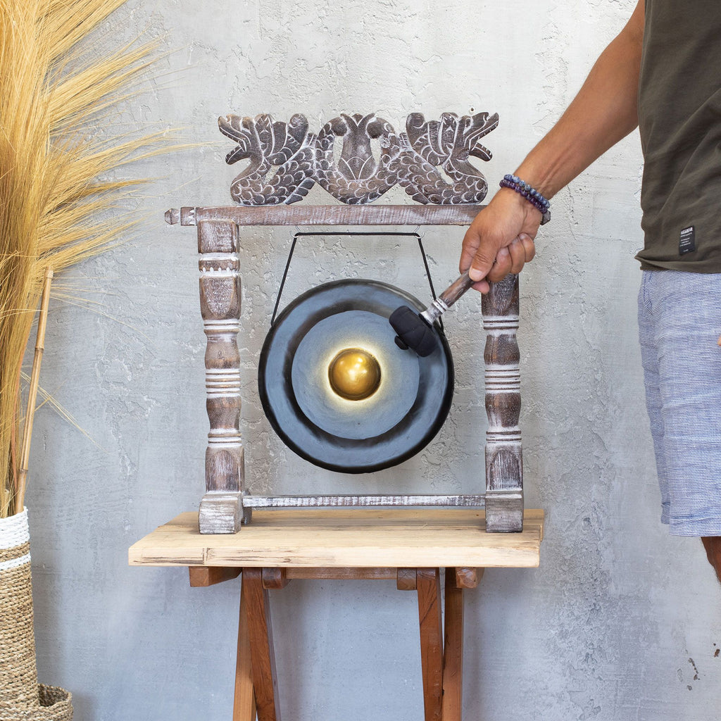 Small Gong in Black Stand - 25cm – view 12