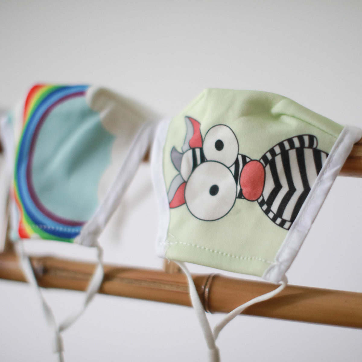Reusable Fabric Face Covering for Children, Crazy Zebra Print – view 4