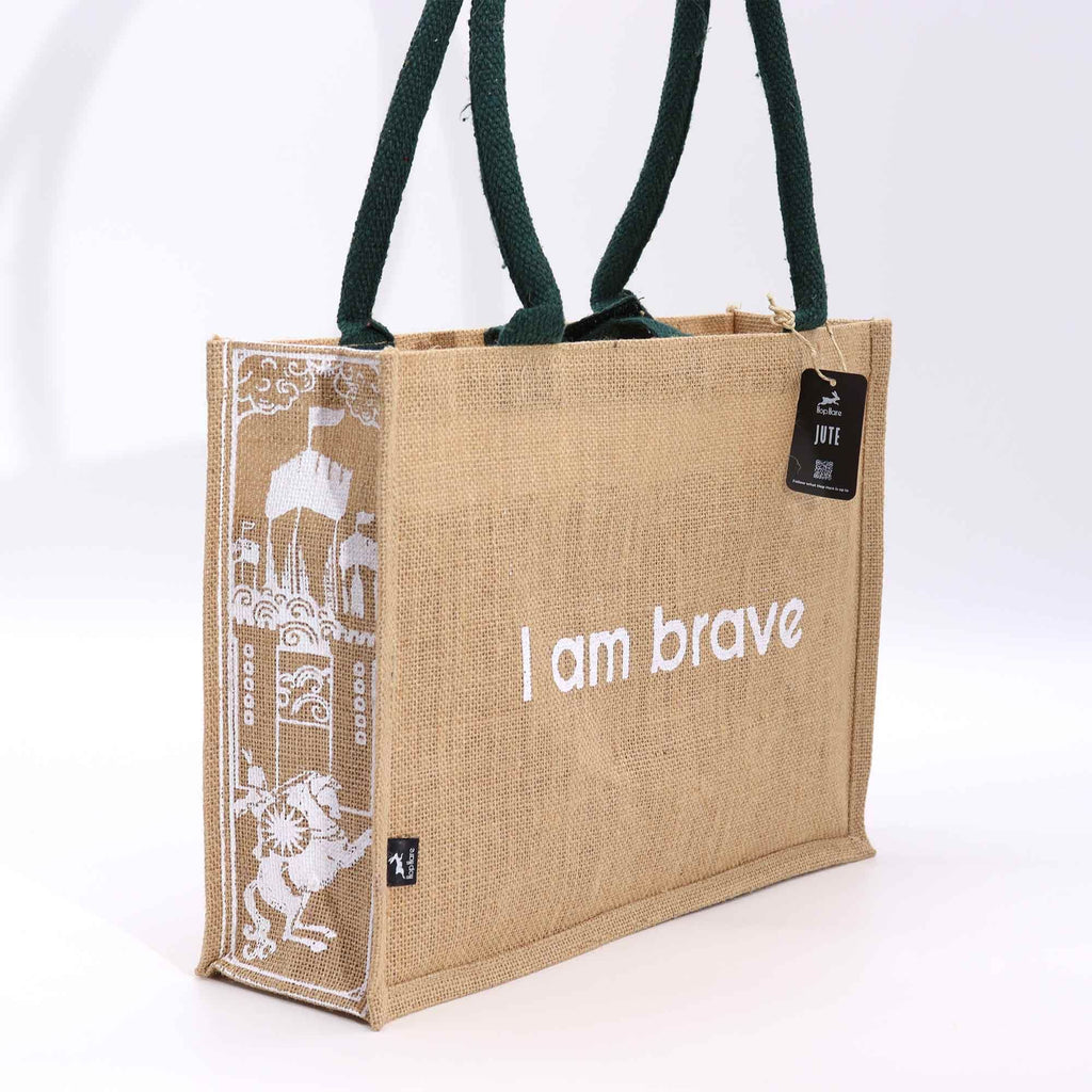 Hop Hare Jute Bag - I am Brave