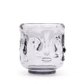 Buddha Faces Glass Candle Jar Set - Midnight Grey