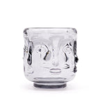 Buddha Faces Glass Candle Jar Set - Midnight Grey