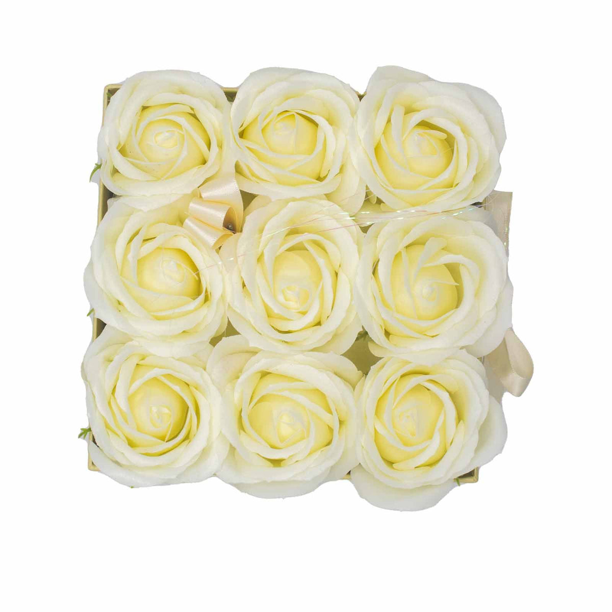 9 Cream Soap Roses Square Gift Box – view 3