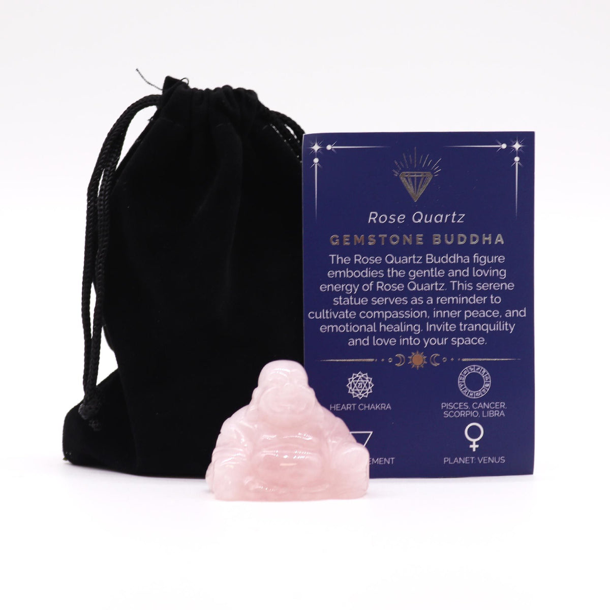 Small Rose Quartz Buddha Figure 3.5cm
