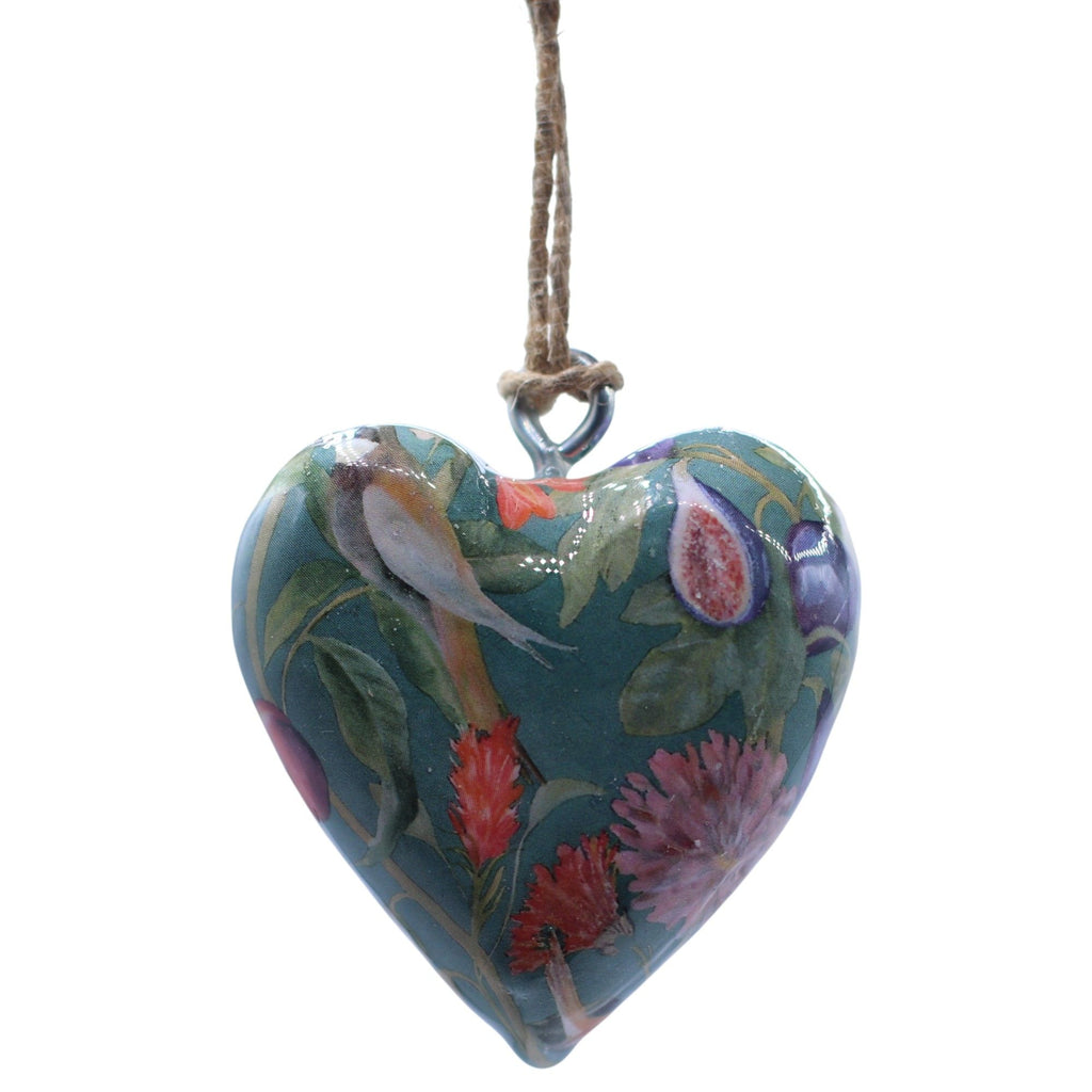 Large Wood Heart Decoration, Bird and Floral – view 3