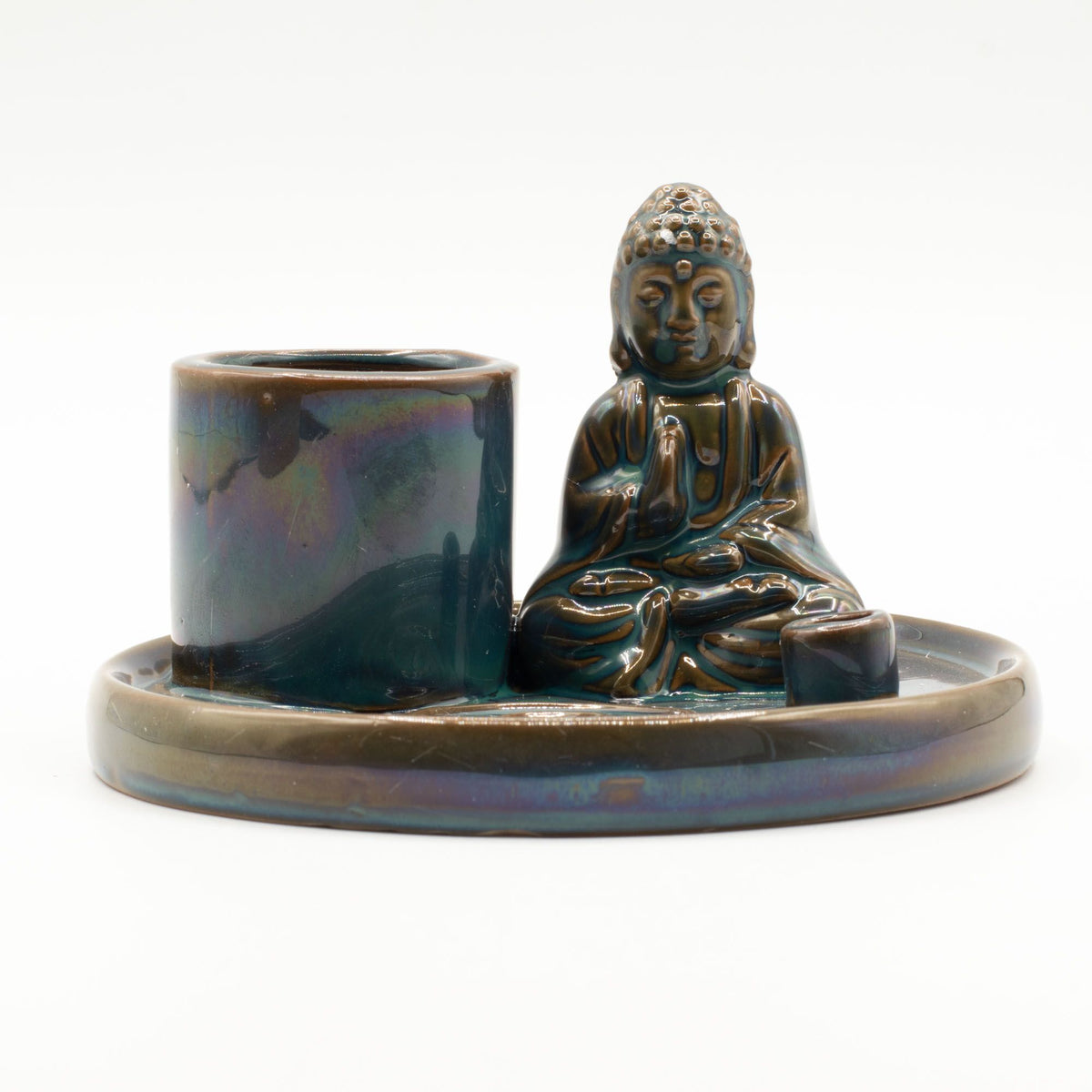 Ceramic Buddha Incense Plate - Blue – view 4