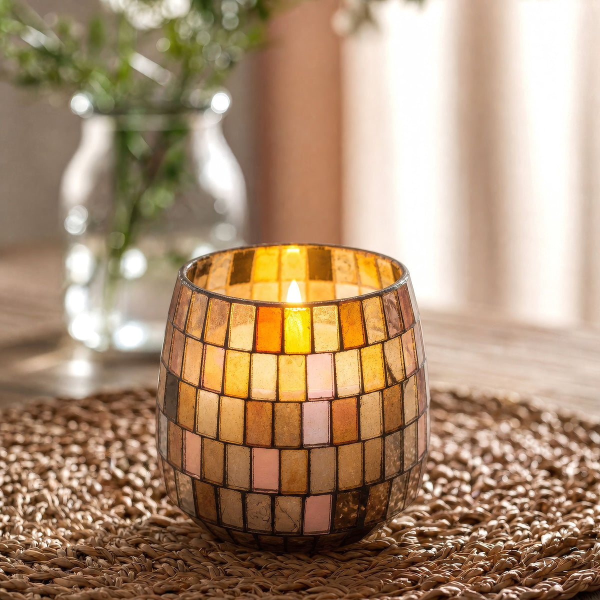 Medium Glass Jar Candle - Amber Mosaic – view 5
