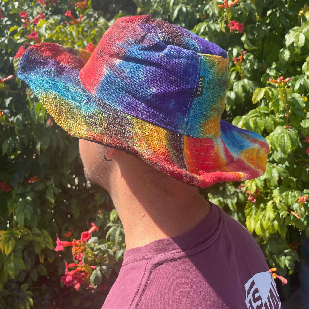 Patched and Wired Hemp and Cotton Festival Hat - Tie-Dye – view 3