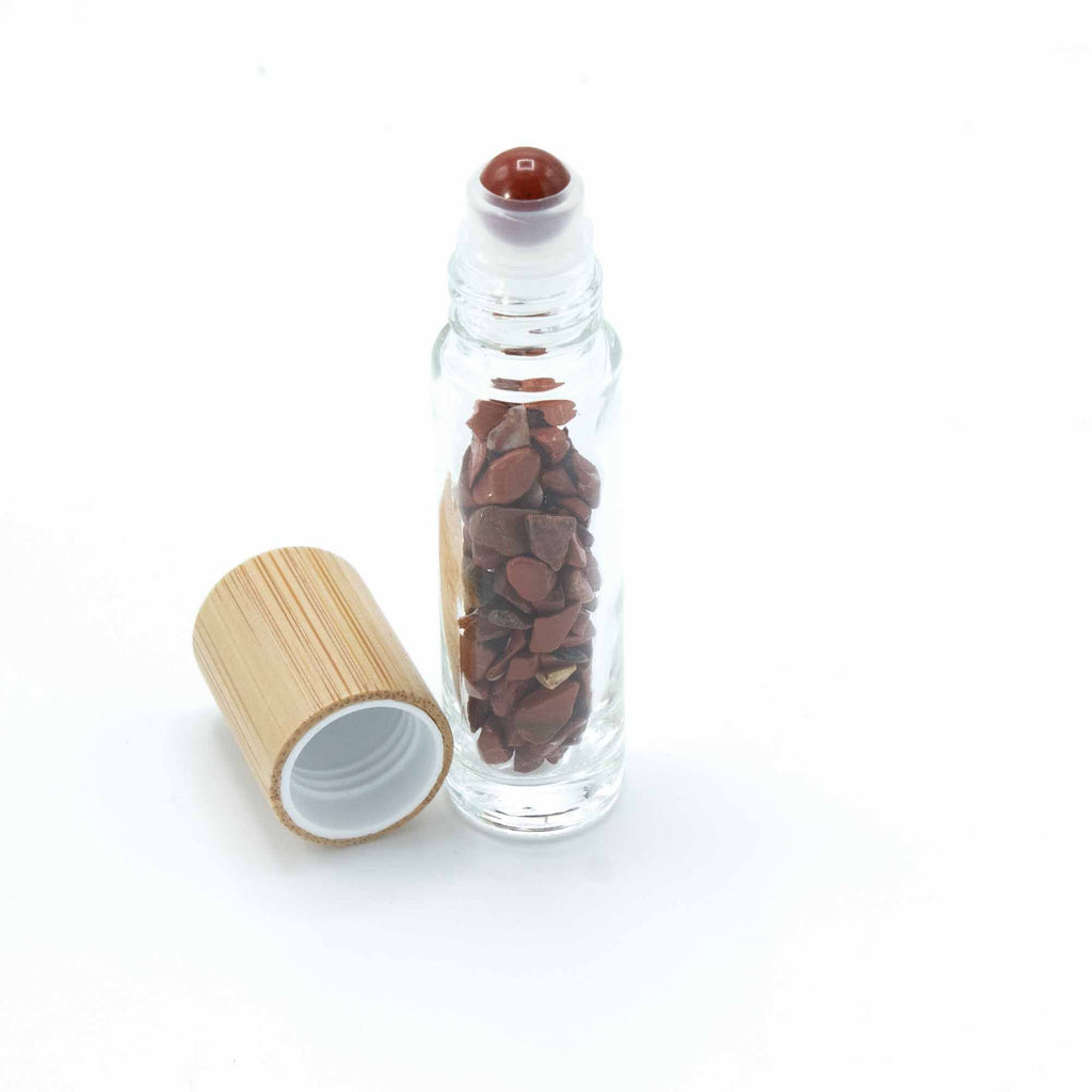 Red Jasper Roller Bottle with Wooden Cap, 5ml, 8.8cm – view 2